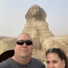 An Egypt Tour Reviewer taking a picture inside one of the Egyptian landmarks