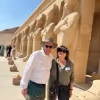 An Egypt Tour Reviewer taking a picture inside one of the Egyptian landmarks