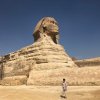 An Egypt Tour Reviewer taking a picture inside one of the Egyptian landmarks