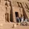 An Egypt Tour Reviewer taking a picture inside one of the Egyptian landmarks