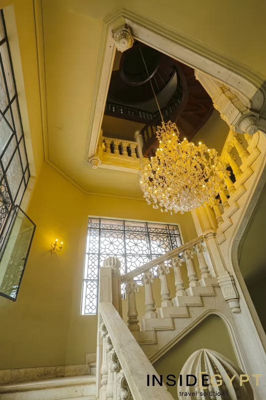 Flight of stairs at the palace of Baron Empain in Cairo 