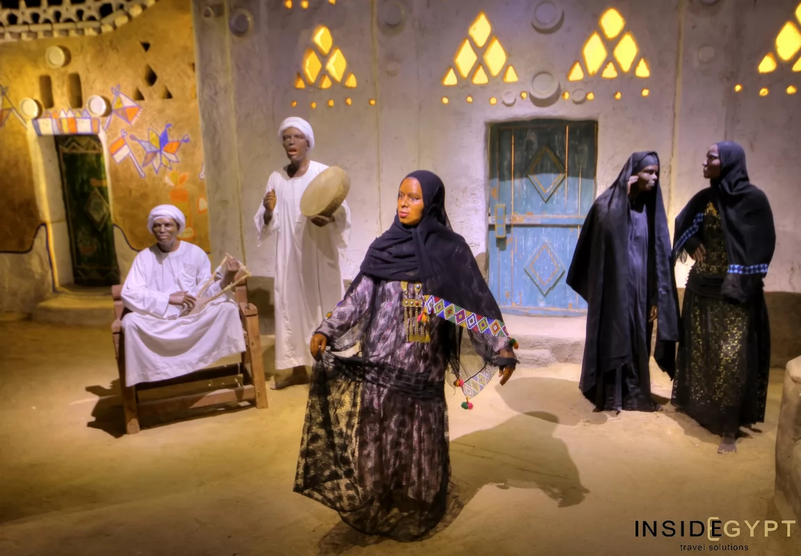 An arranged genre scene at the Nubian Museum in Aswan.