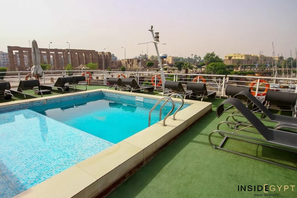 Pool area on the Nile cruise ship