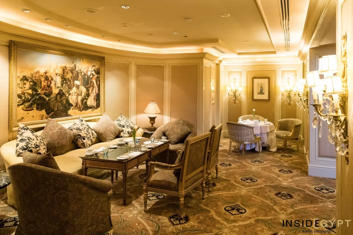 The luxury dining room at the Four Seasons Hotel in Cairo 