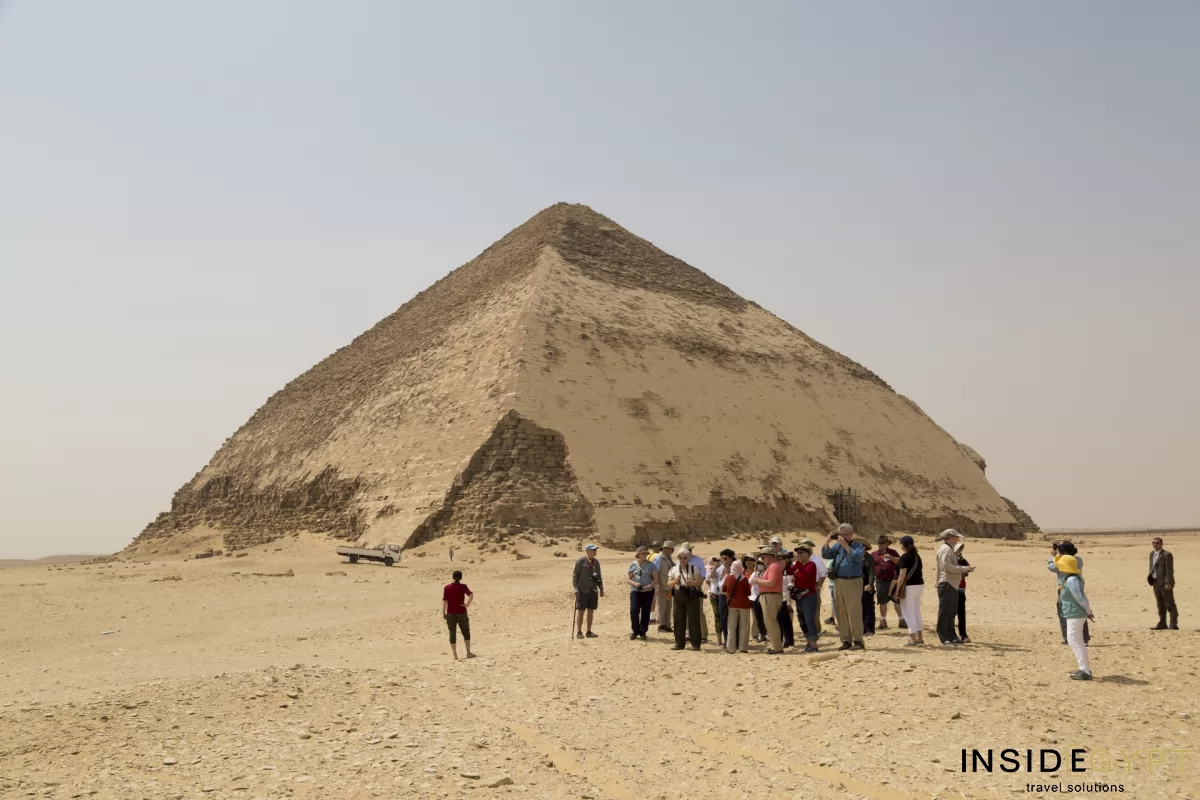 A tourist group near The Bent Pyramid in Dahshur 