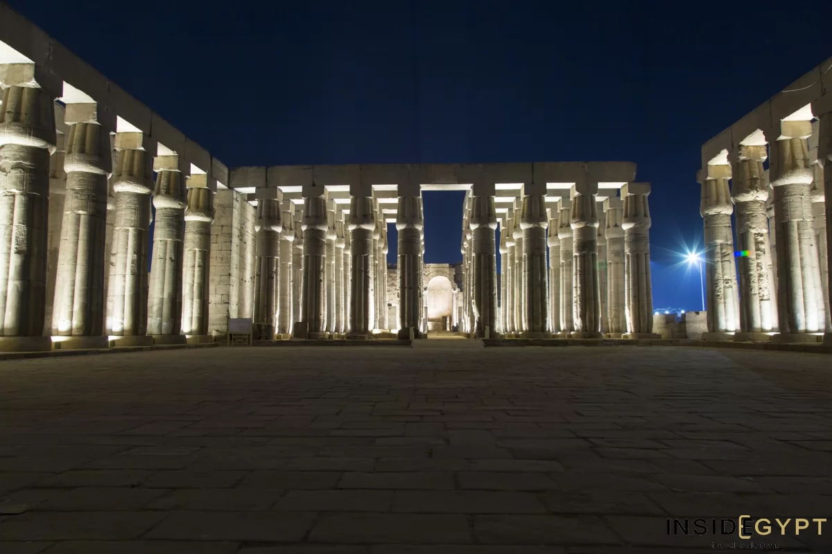 A magnificent colonnade in the Luxor Temple 