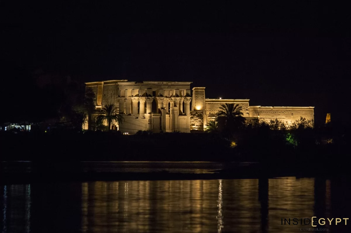 Backlitted Kom Ombo Temple at Night 
