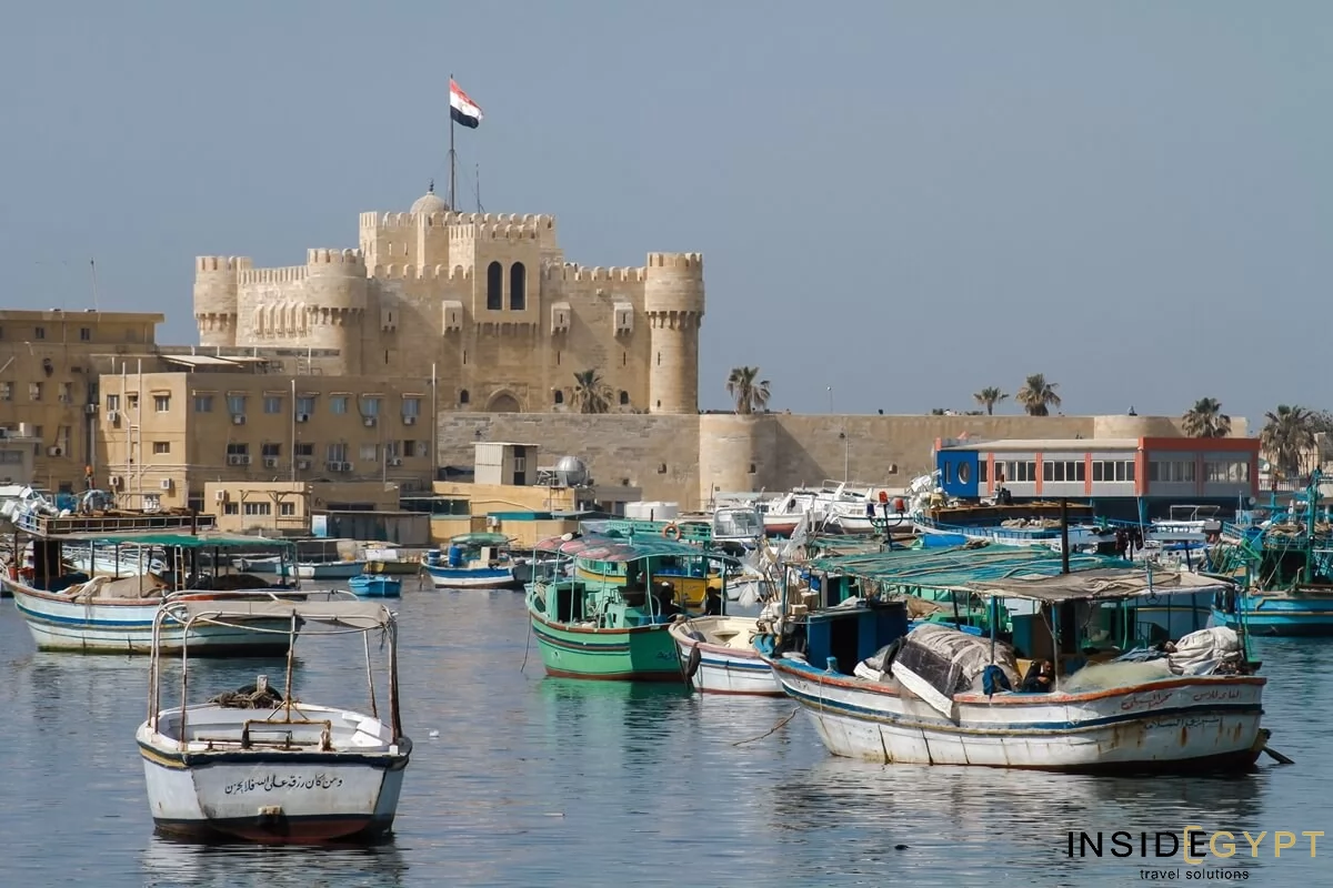 Fishing boats near the Citadel of Qaitbay 