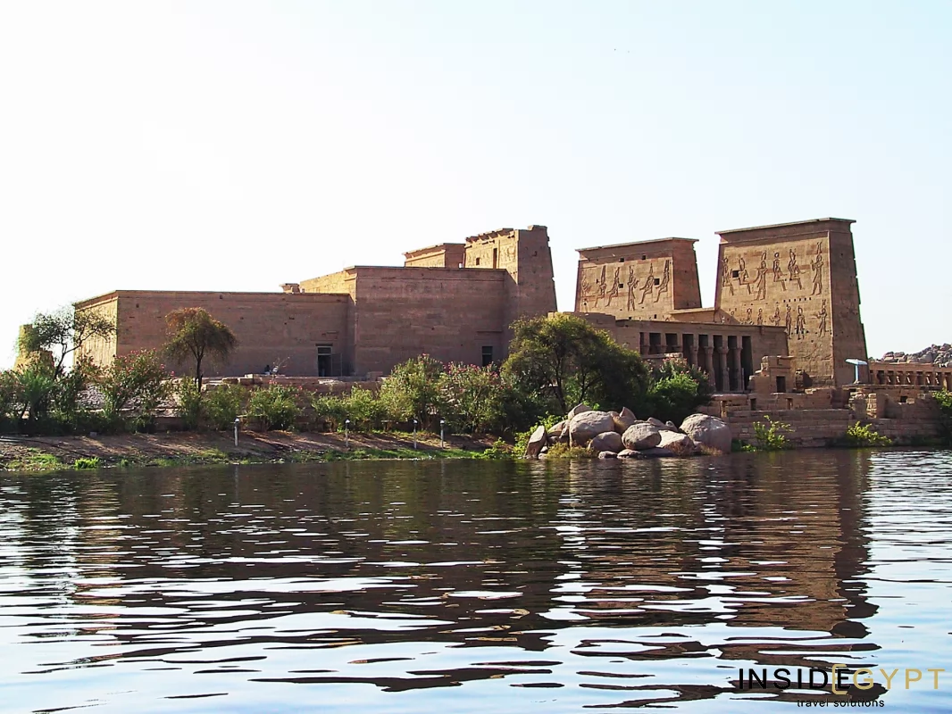 The temple of Isis on Philae seen from the Nile