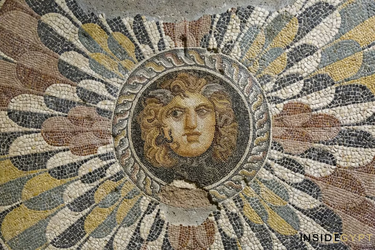 Mosaic of Gorgon Medusa from the Ptolemaic period in the Alexandria National Museum