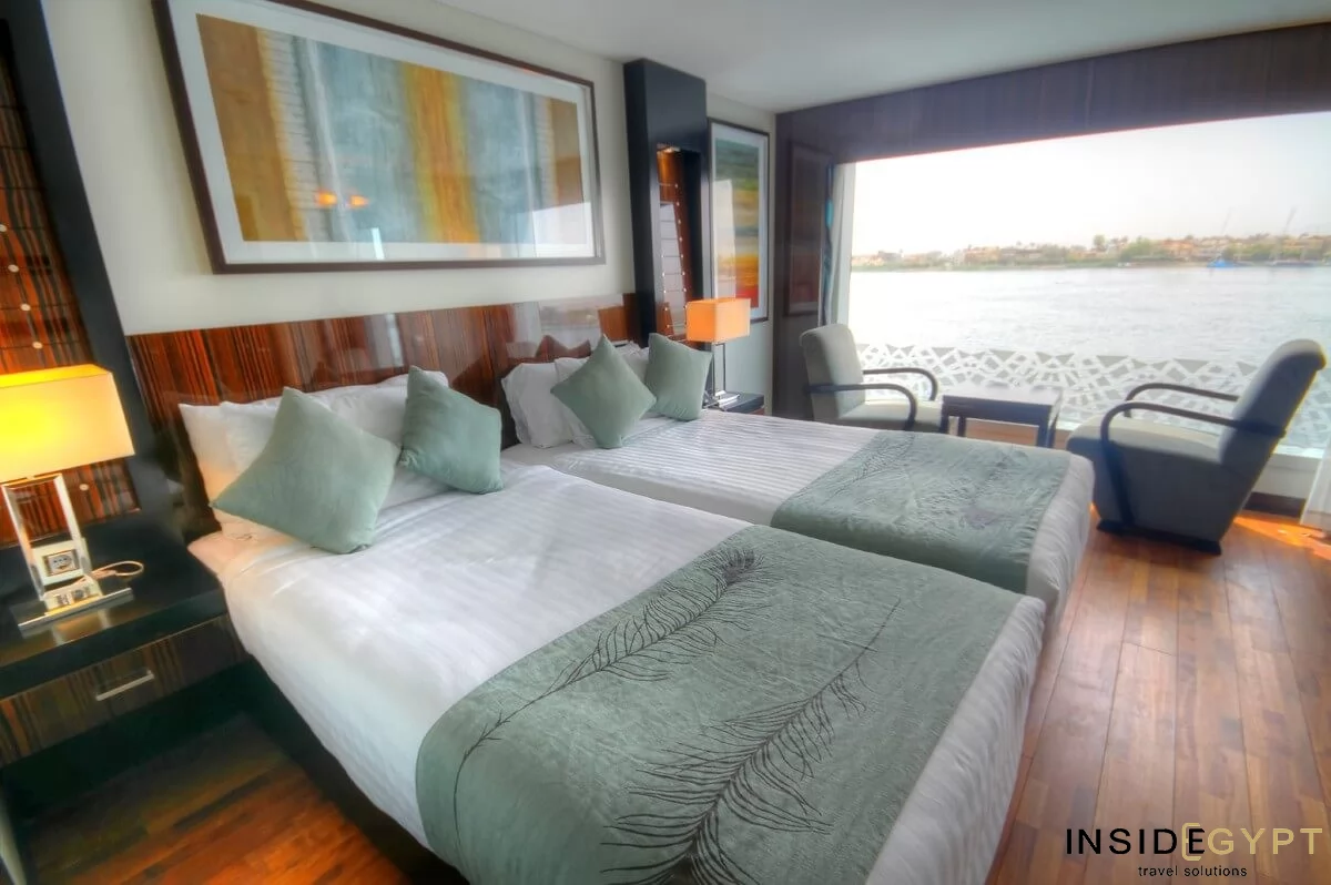 Double Twin room inside the Le Fayan Cruise ship