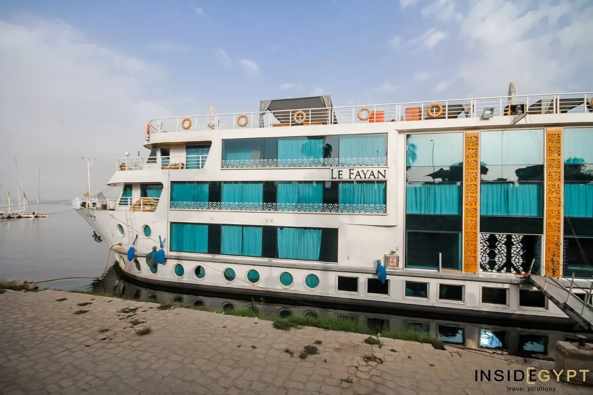 Le Fayan cruise ship anchored in the harbor
