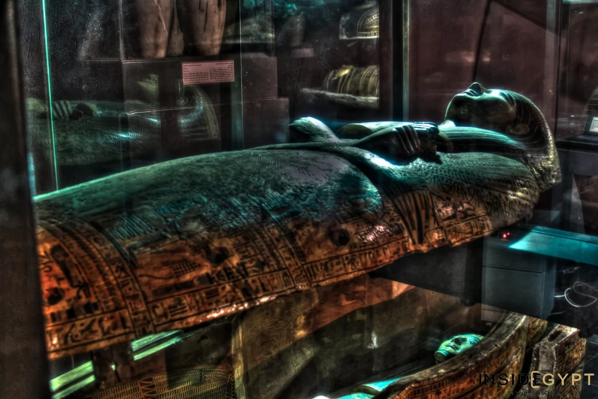 Sarcophagus exhibition in the National Museum of Alexandria