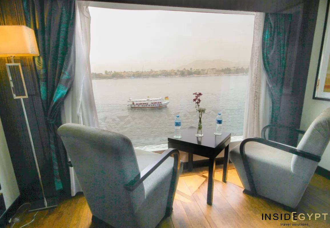 View to the Nile from the Le Fayan cruise ship