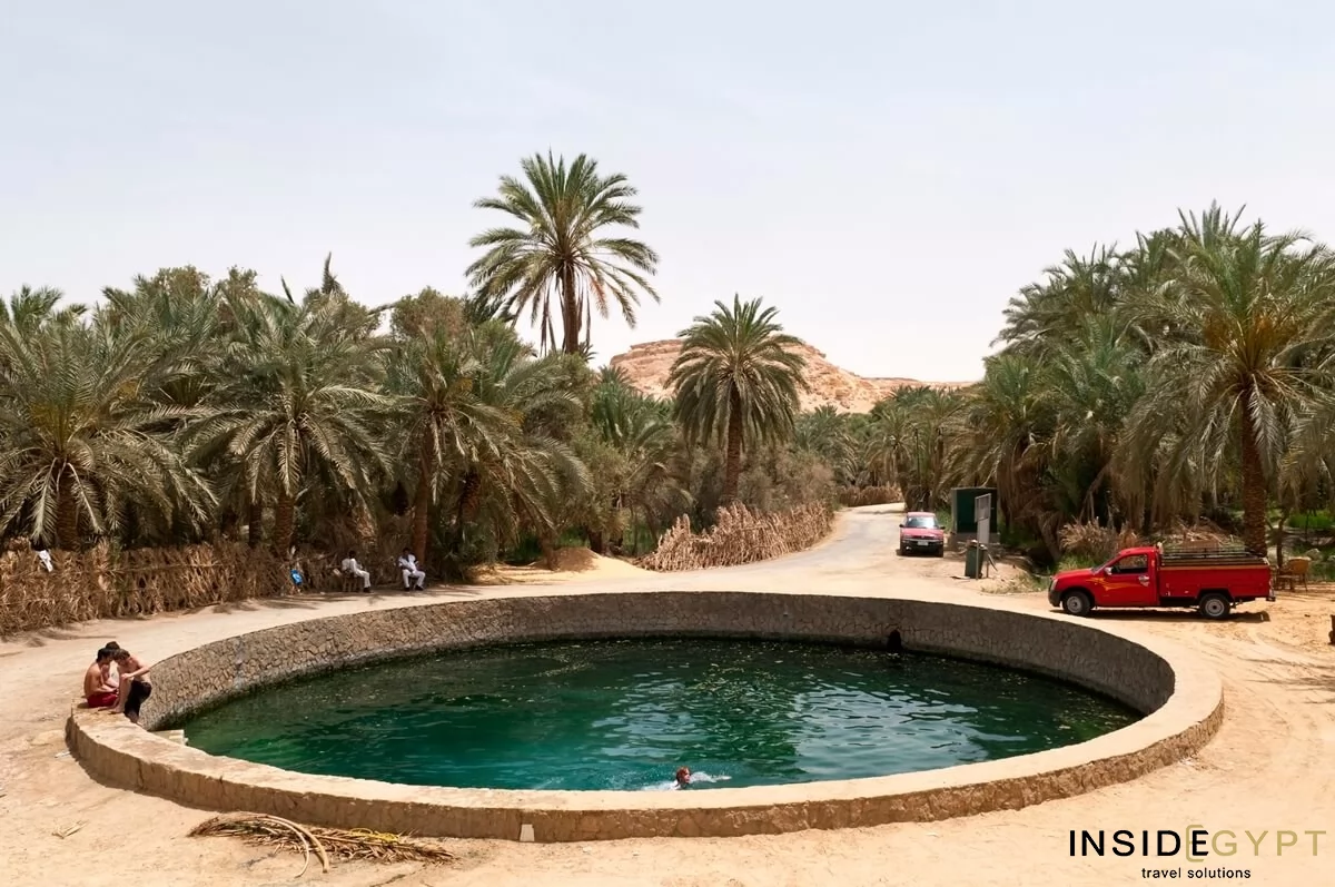 People swimming in the Cleopatra Spring