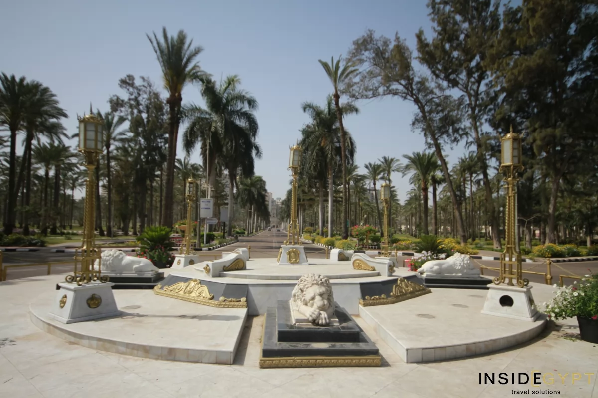 Lion statues at the Montazah Gardens Complex 